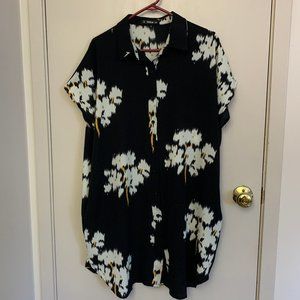 SHEIN Floral Button Up Collared Dress